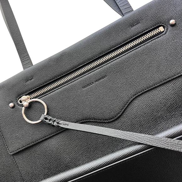 Rebecca Minkoff Large Gabby Tote Black Leather Textured Shoulder Work Bag - Picture 7 of 14